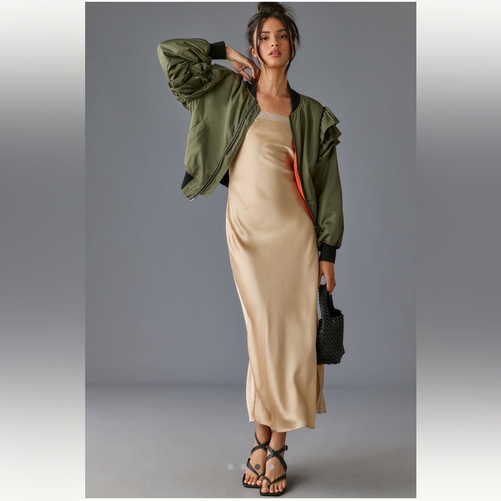 MABLE Ruffle-Sleeve Bomber Jacket - Picture 3 of 4